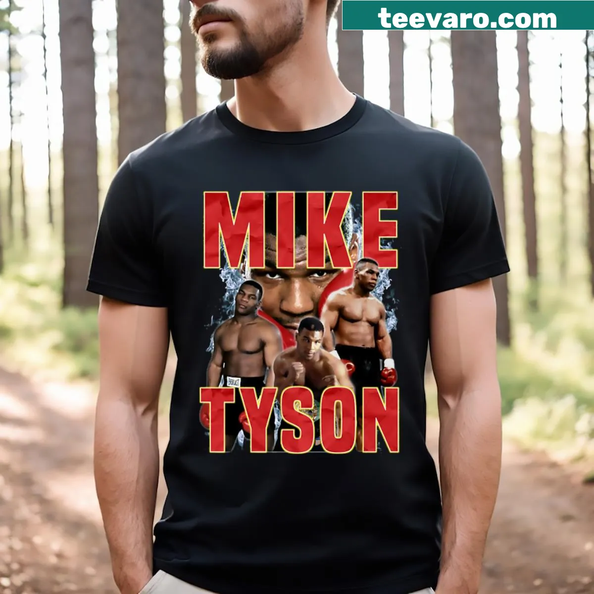 Vintage-style bootleg Iron Mike Tyson graphic T-shirt — on a men's t-shirt