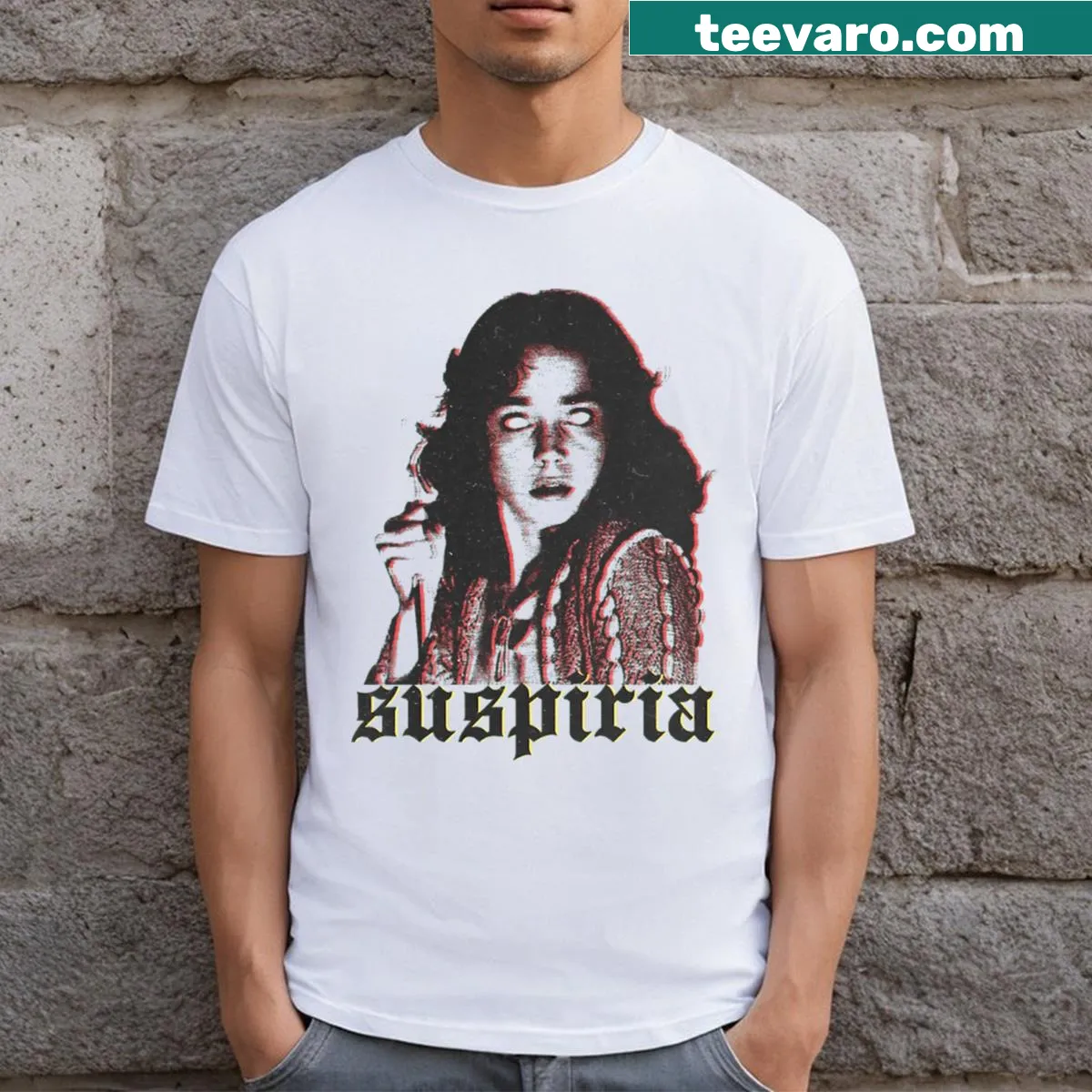 Suspiria fan art design on a Halloween T-shirt — on a men's t-shirt