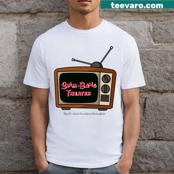 Playful typography T-shirt for Slam Bang Theater