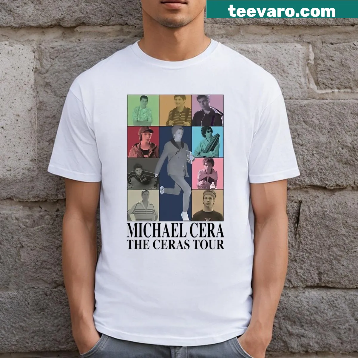 Stylish T-shirt featuring 'The Ceras Tour' design inspired by concerts — on a men's t-shirt