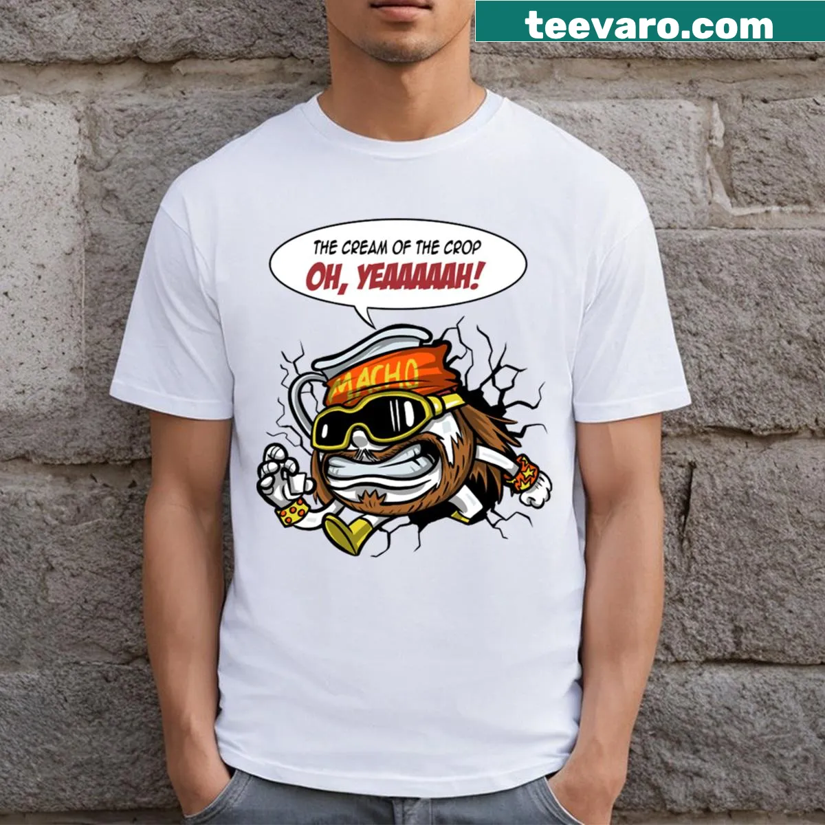 T-shirt with 'The Cream Of The Crop' phrase — on a men's t-shirt