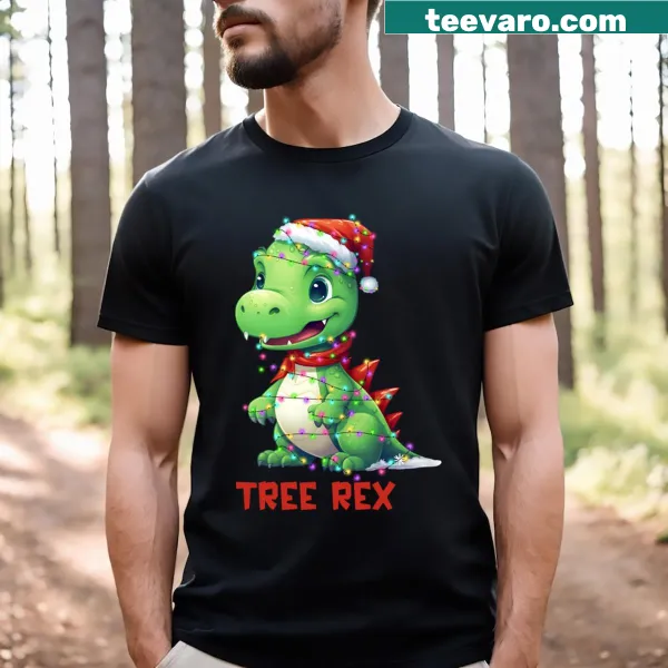 Toddler T-shirt featuring a funny Christmas dinosaur design