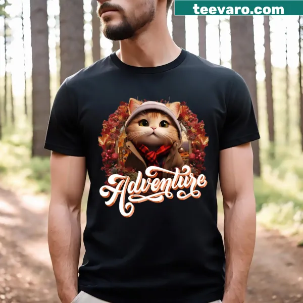 Playful cat illustrations on Cat Adventures T-shirt.
