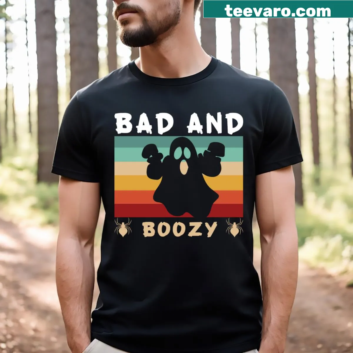 Funny Dad and Boozy typography graphic on a T-shirt — on a men's t-shirt