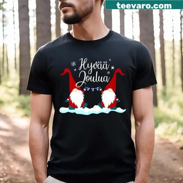 Christmas T-shirt with Finnish greeting Hyvaa Joulua