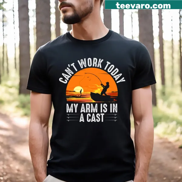 Funny text about a cast on a fishing T-shirt