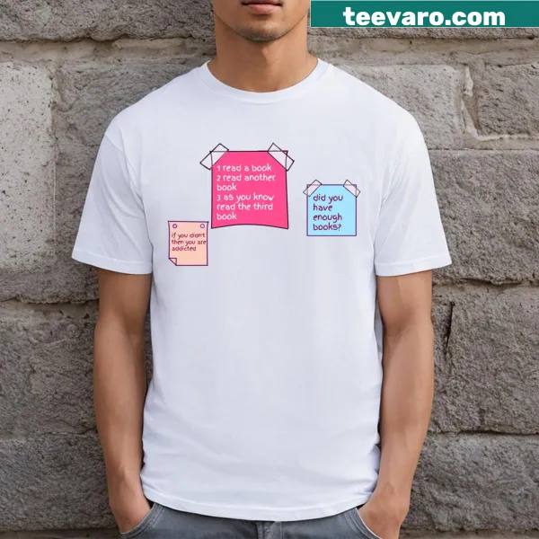 Humorous shirt for book lovers with witty text about reading.
