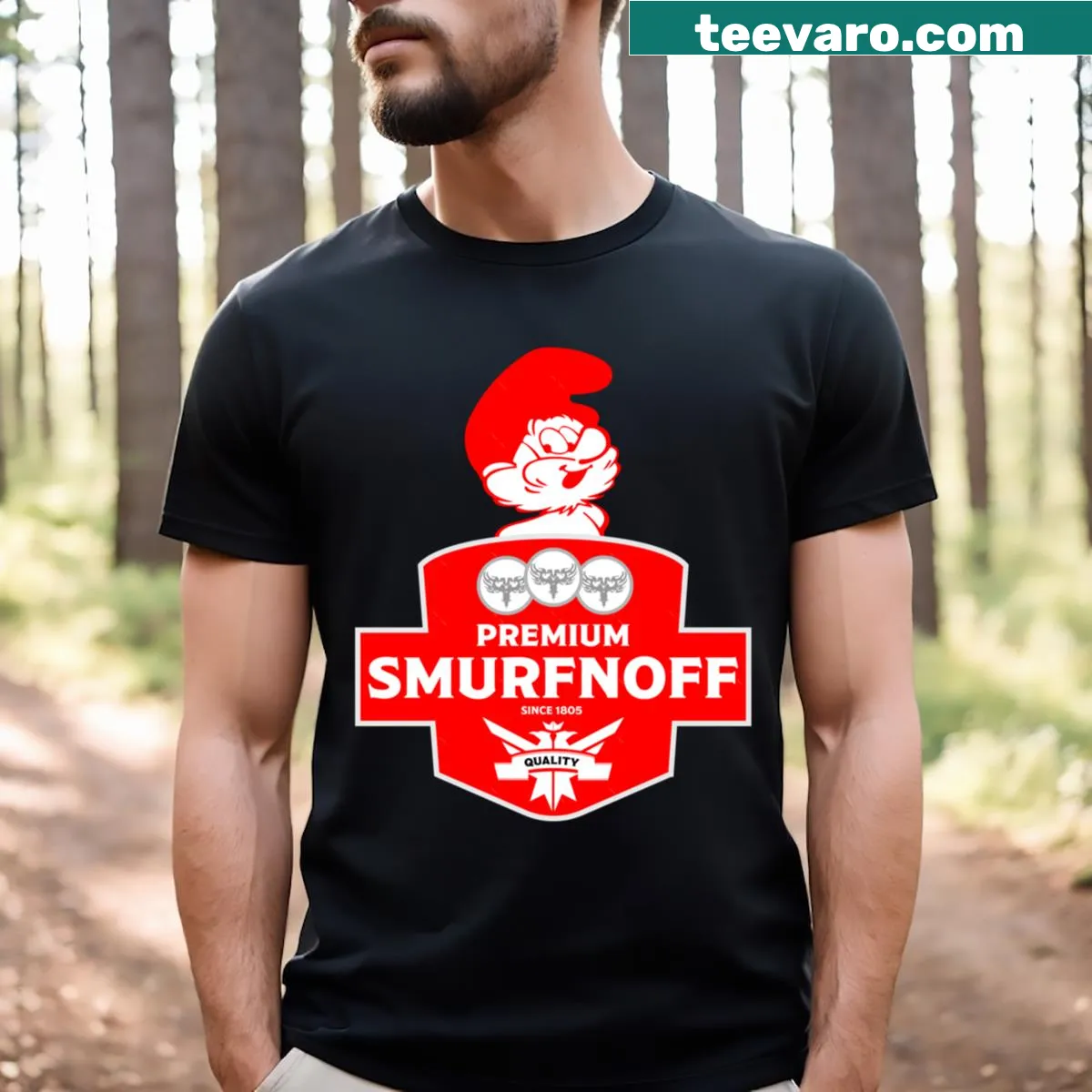 Funny T-shirt with vodka-themed graphics and text for cocktail lovers — on a men's t-shirt