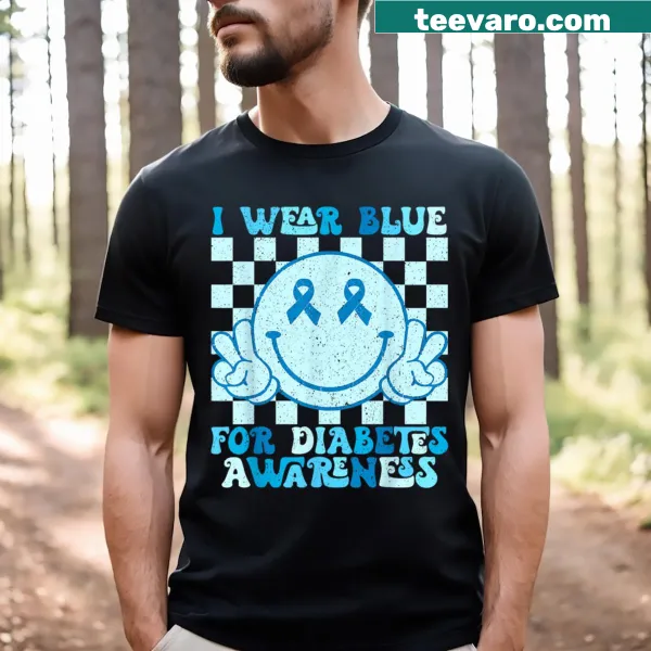T-shirt promoting diabetes awareness with a smiley face design