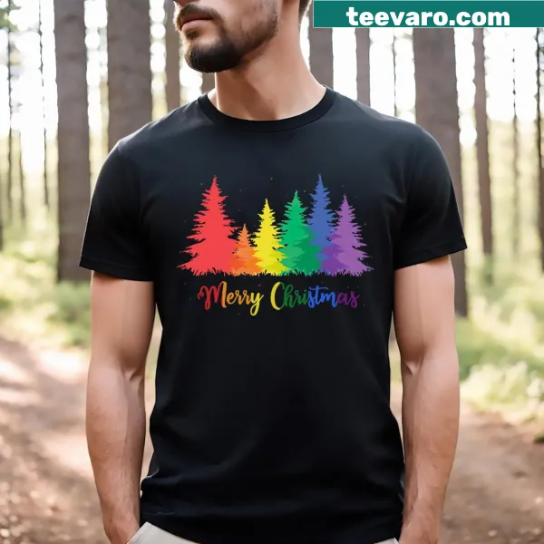 LGBTQ-themed Christmas Tree t-shirt with festive and inclusive design