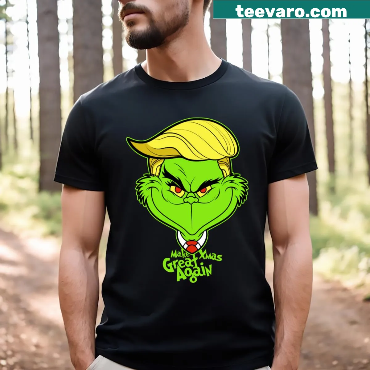 Humorous Christmas T-shirt with playful phrase design — on a men's t-shirt