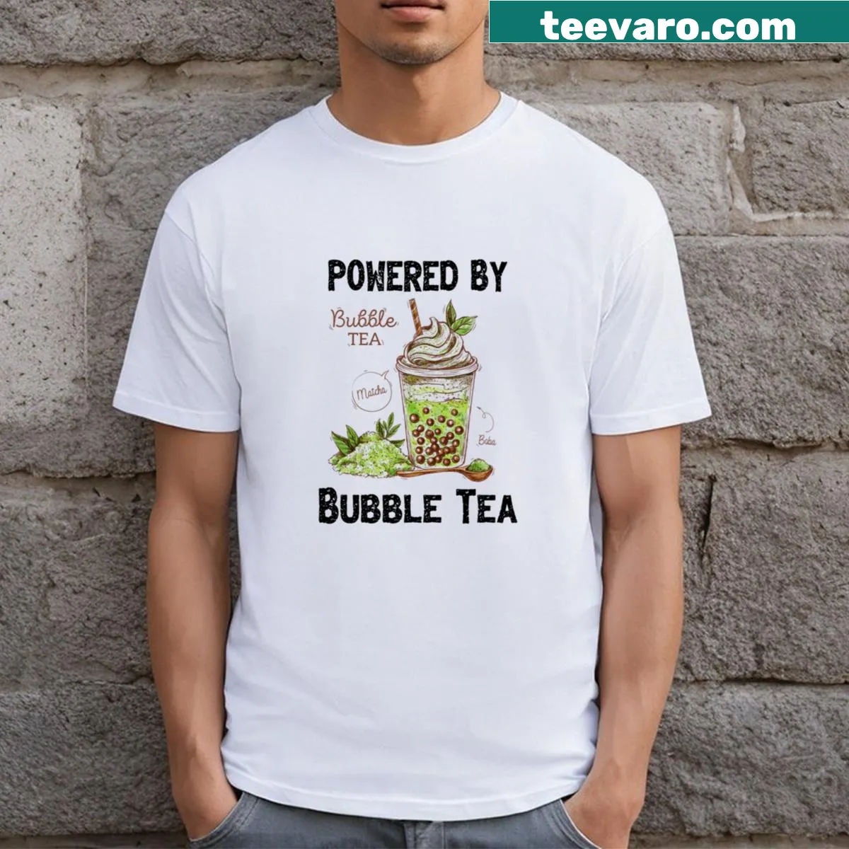 Funny bubble tea meme t-shirt for boba lovers — on a men's t-shirt