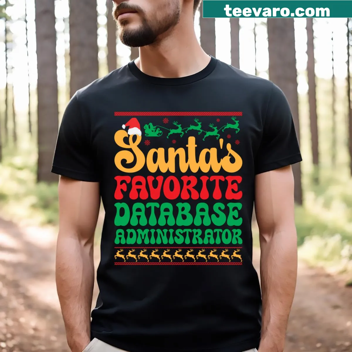 Funny Santa DBA design for tech enthusiasts — on a men's t-shirt