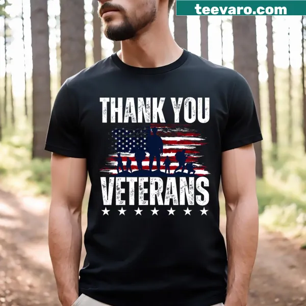 Patriotic T-shirt honoring veterans with respectful design