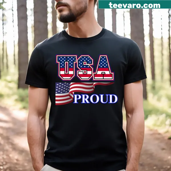 American flag graphic on patriotic T-shirt