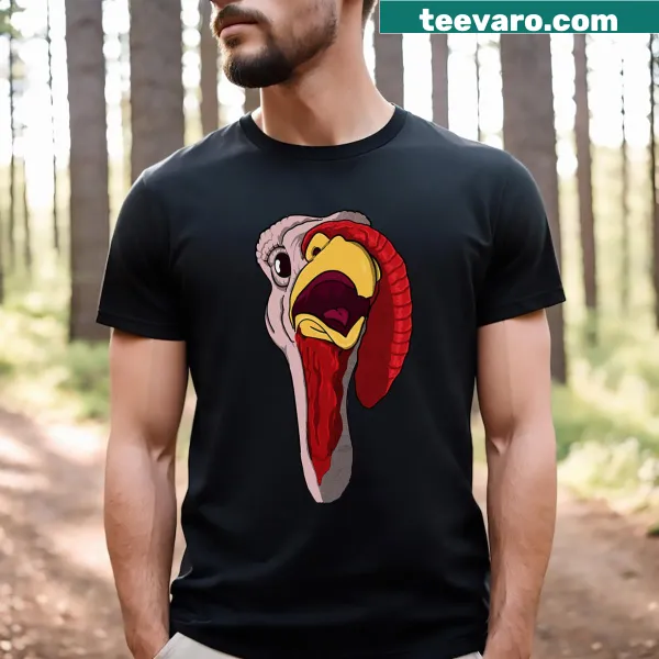 Adorable turkey face design on a Thanksgiving T-shirt
