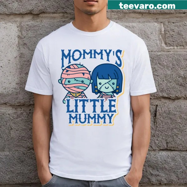 Humorous mummy design with text on a Halloween T-shirt