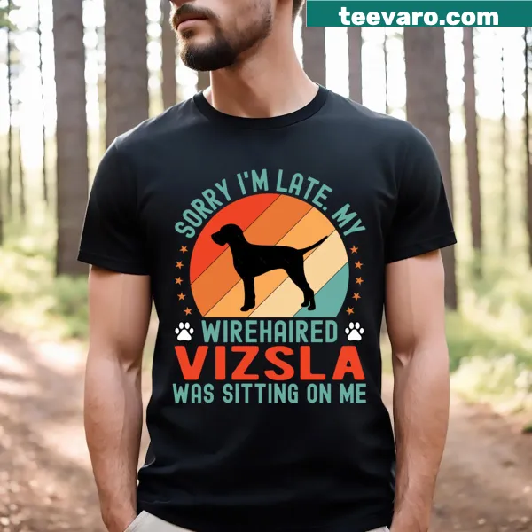 Funny Wirehaired Vizsla T-shirt with playful dog graphic