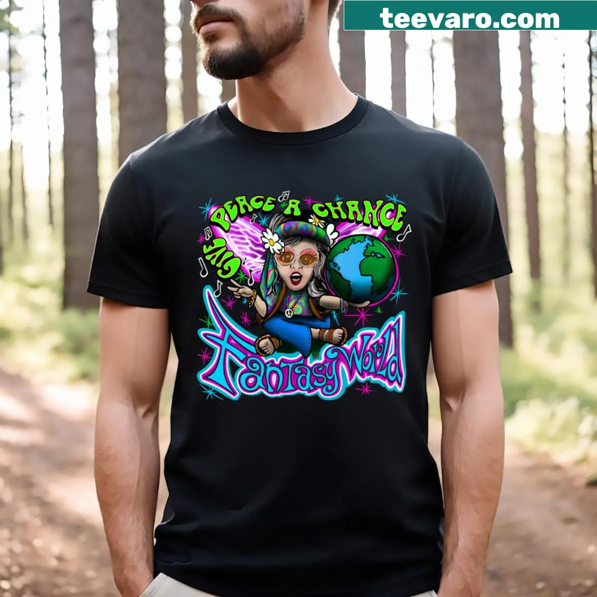 T-shirt with a wholesome message about peace — on a men's t-shirt