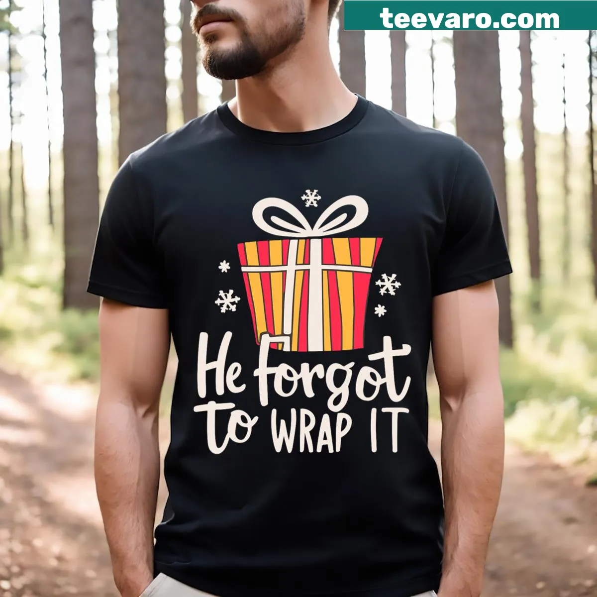 Funny pregnancy reveal T-shirt with humorous text — on a men's t-shirt