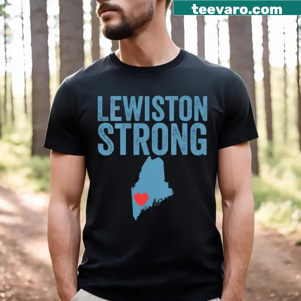 Lewiston Strong V-neck t-shirt supporting community spirit