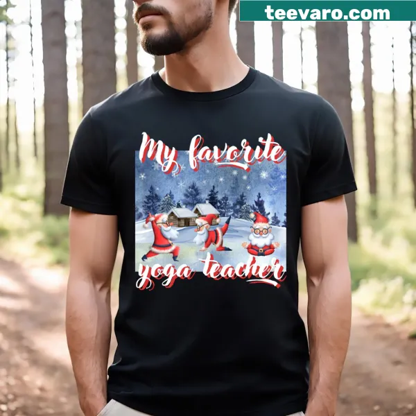 Funny Christmas t-shirt for yoga teachers