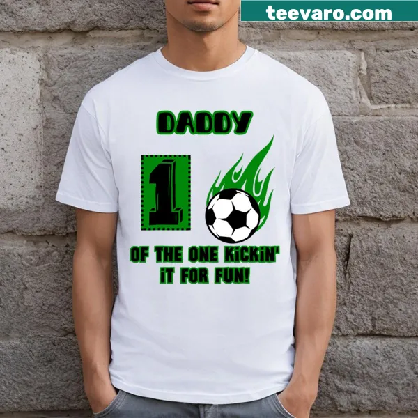 Funny soccer-themed first birthday t-shirt for dads.