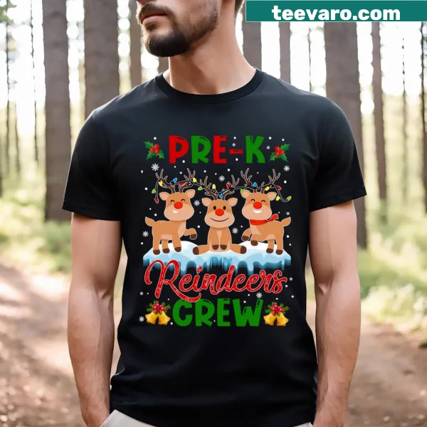Cute T-shirt featuring reindeers with Christmas lights for students and teachers