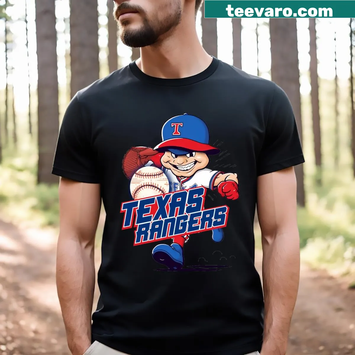 Rangers Texas T-shirt featuring a classic team logo design. — on a men's t-shirt