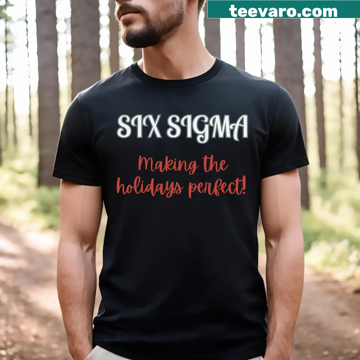 Six Sigma Black Belt holiday-themed shirt — on a men's t-shirt