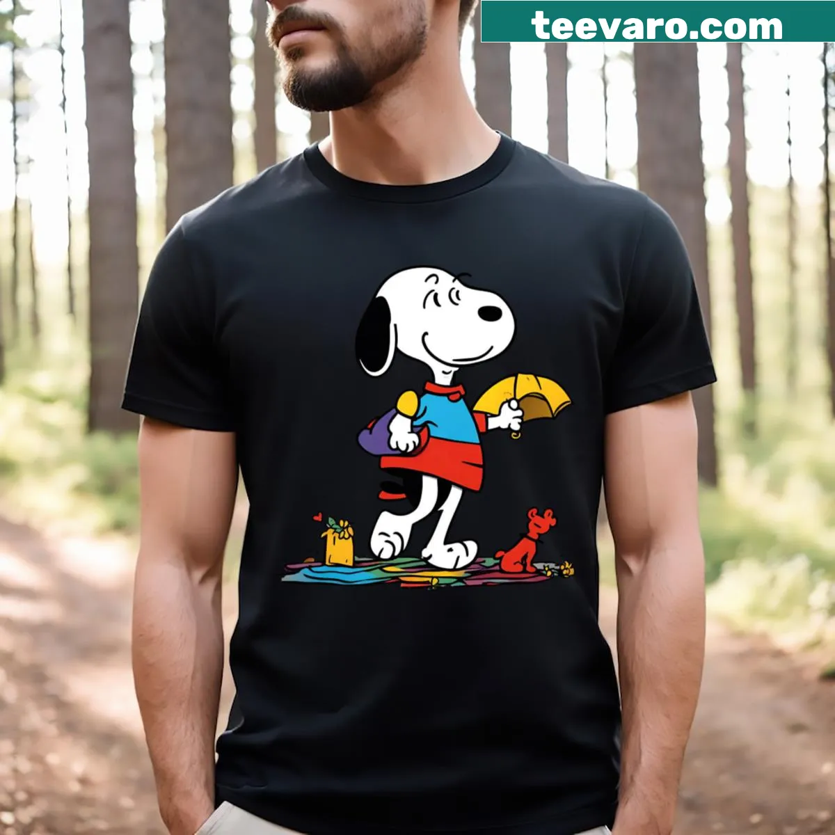 Cartoon design of Snoopy on a T-shirt for kids — on a men's t-shirt