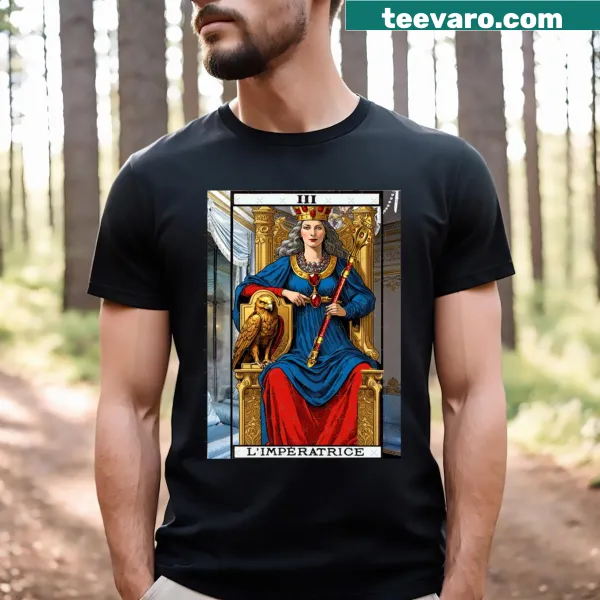 Tarot Empress graphic T-shirt featuring a beautiful illustration