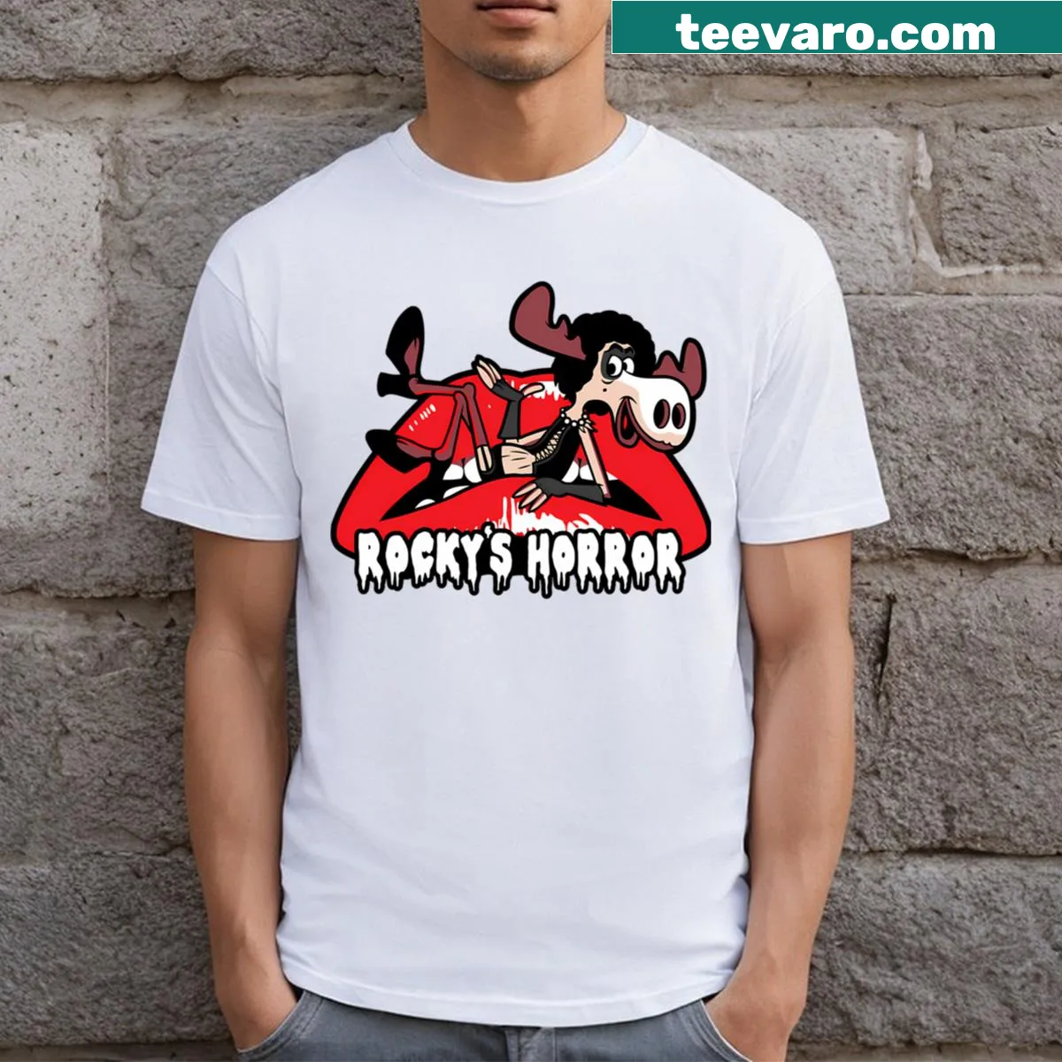 Vintage animated movie t-shirt with cartoon graphics — on a men's t-shirt