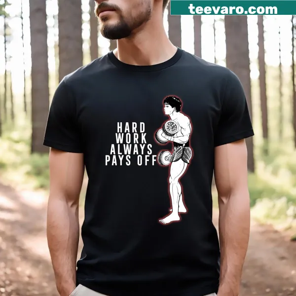 Inspirational T-shirt featuring Baki Hanma with hard work theme