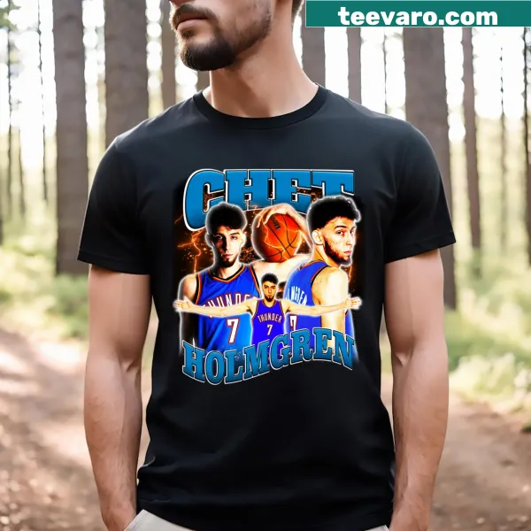 Vintage-style tee featuring Chet Holmgren with retro graphics.