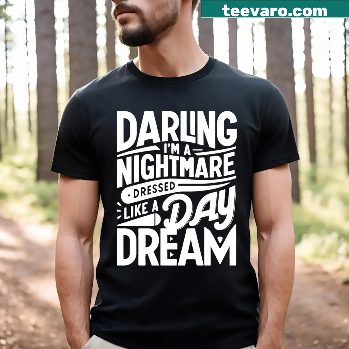 Whimsical hand-lettered text on a vintage-style t-shirt — on a men's t-shirt
