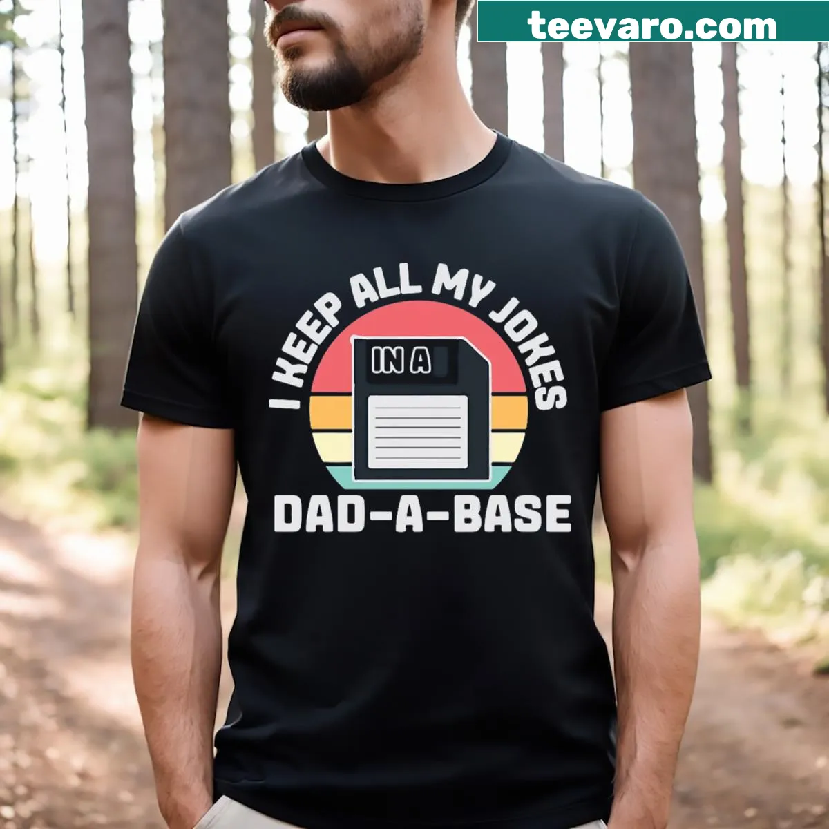 Humorous dad joke graphic t-shirt — on a men's t-shirt