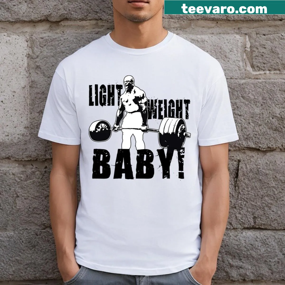 Playful graphic honoring Ronnie Coleman on a fitness T-shirt — on a men's t-shirt