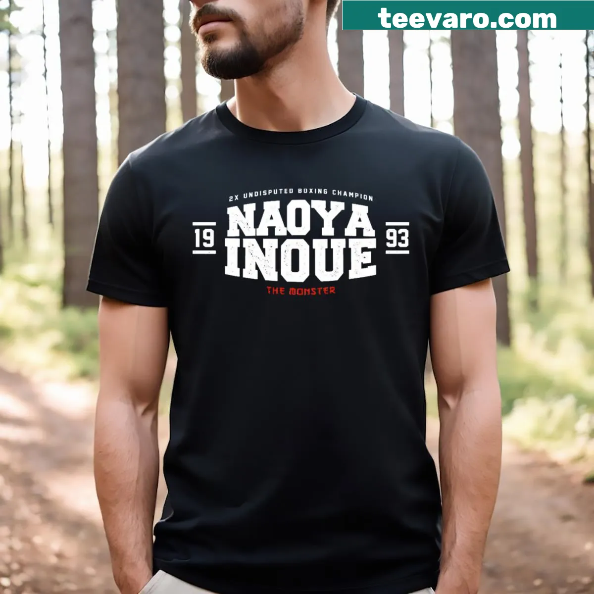 Naoya Inoue boxing tribute graphic T-shirt — on a men's t-shirt