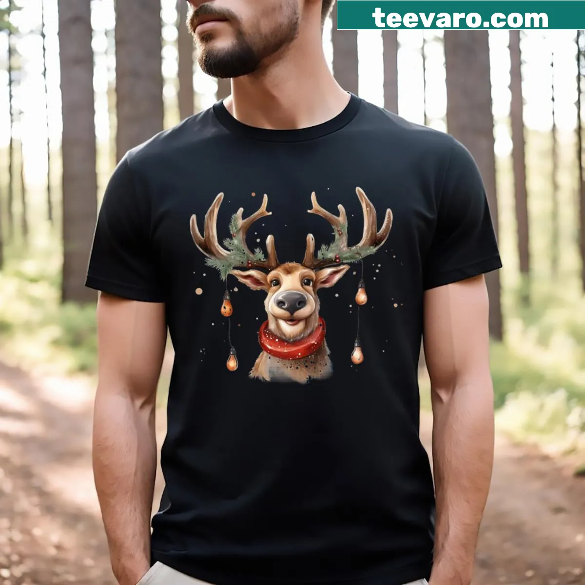 Adorable reindeer illustration on a T-shirt for kids — on a men's t-shirt