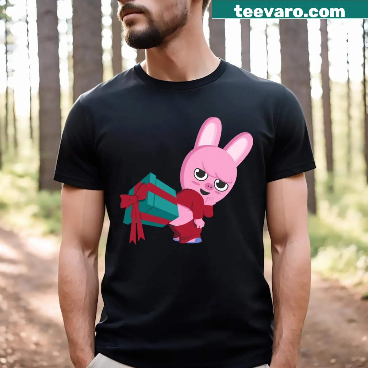 Cute illustration of Changbin Dwaekki Butt graphic T-shirt — on a men's t-shirt