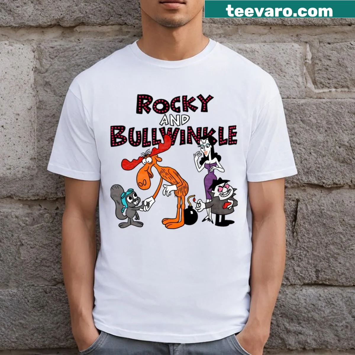 Vintage-style t-shirt celebrating classic animated movies — on a men's t-shirt
