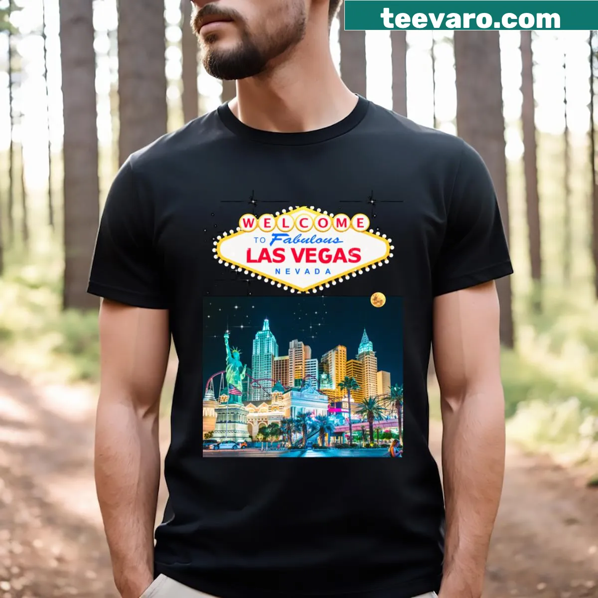 Vintage Las Vegas welcome graphic t-shirt — on a men's t-shirt