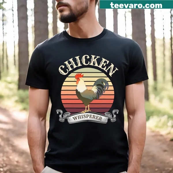 Vintage distressed Chicken Whisperer t-shirt with playful typography