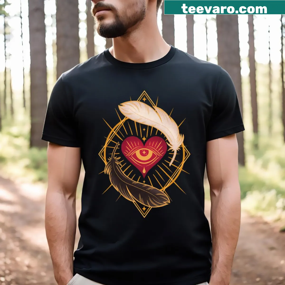 Cartoon design featuring Crowley and Aziraphale from a popular series — on a men's t-shirt