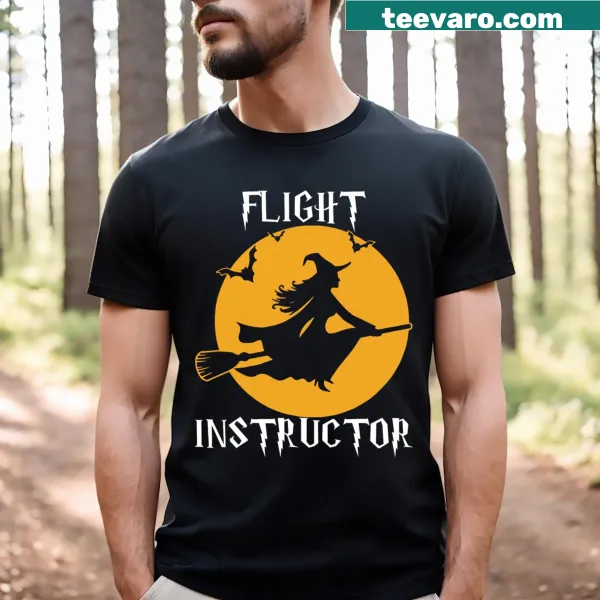 Illustrated witch flying with broomstick and aviator goggles