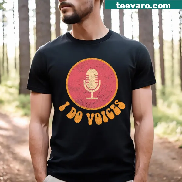 Retro-style t-shirt for voiceover artists with a creative design