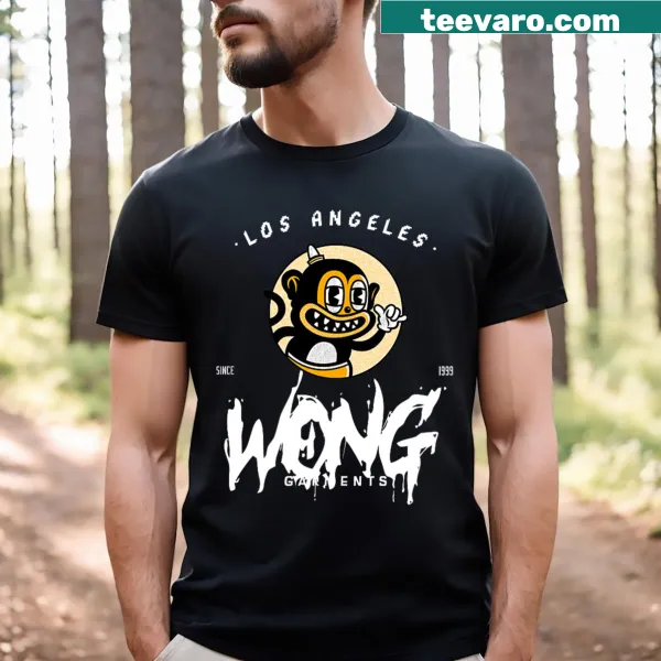 Cartoon T-shirt featuring a playful monkey design representing Los Angeles