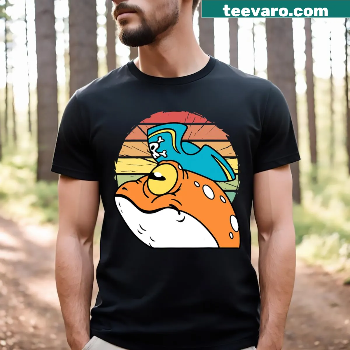 Vintage cartoon dog t-shirt designed for pet lovers — on a men's t-shirt
