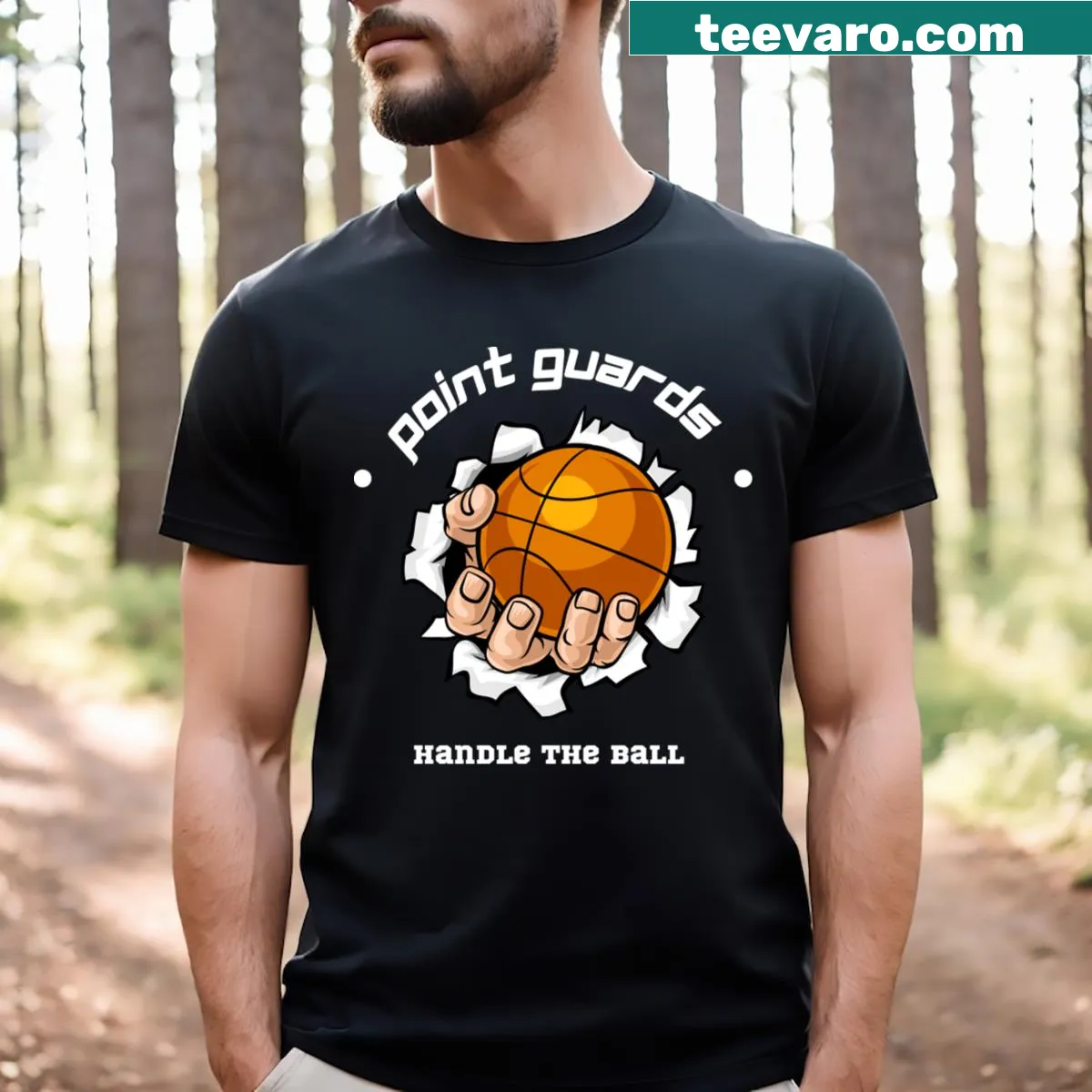 Sporty t-shirt with graphics celebrating ball handling — on a men's t-shirt